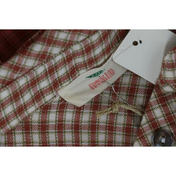 Humming Bird Womens Size Small Large Check Button Down Shirt Ombre Mauve Pink - Picture 6 of 6